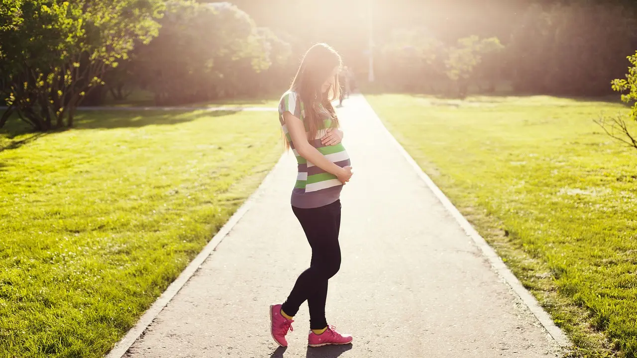 pregnant woman walking