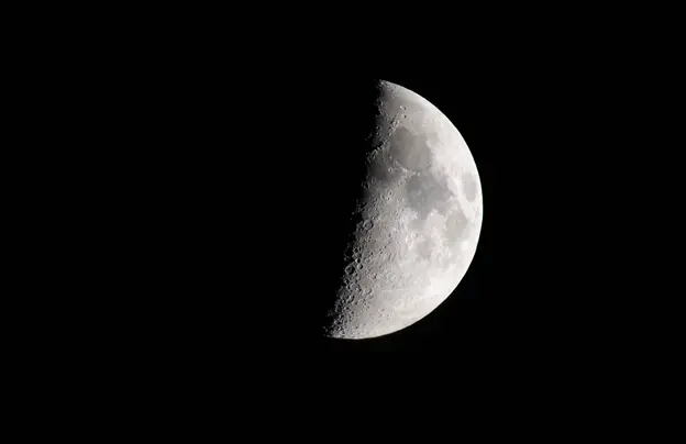 The moon during the first quarter.