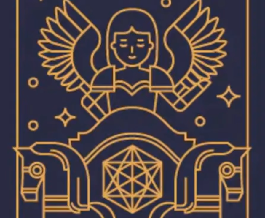 A depiction of the Chariot tarot card.