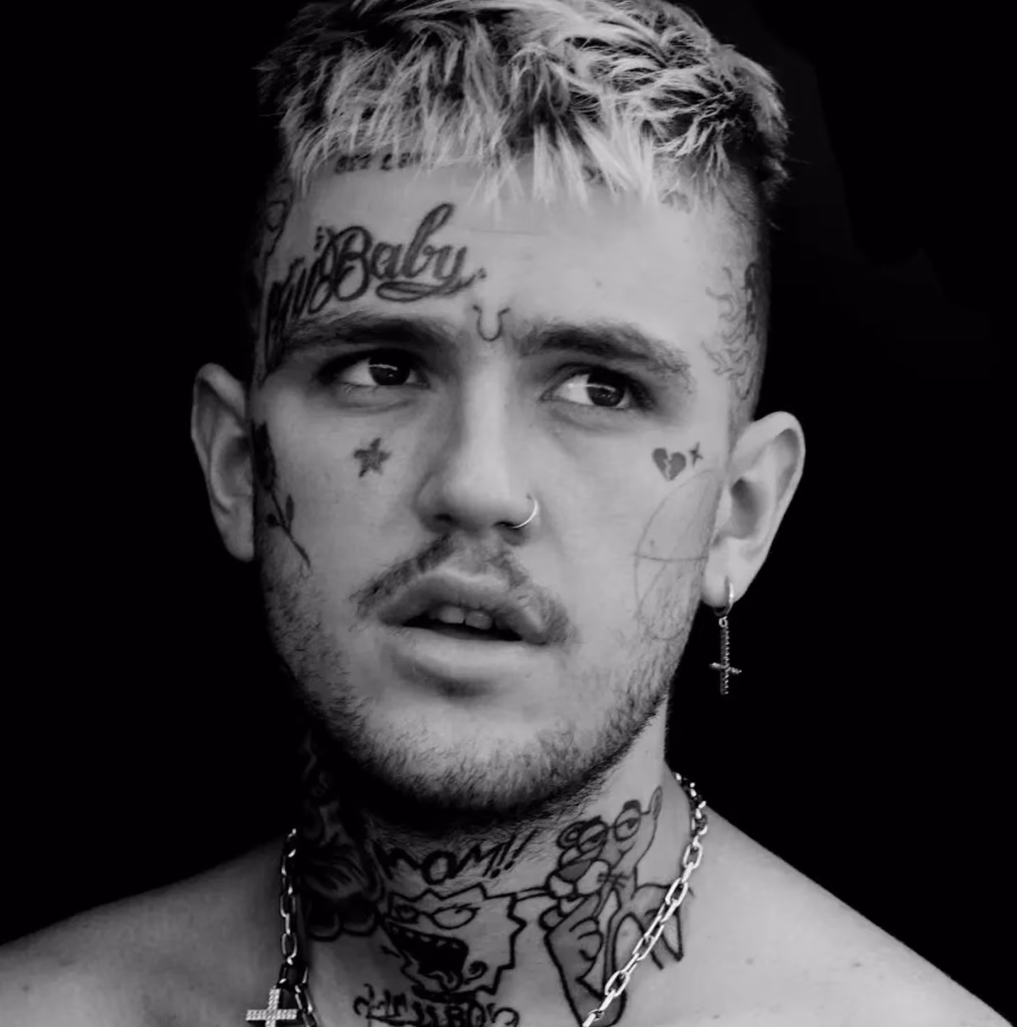 Lil Peep's face tattoos