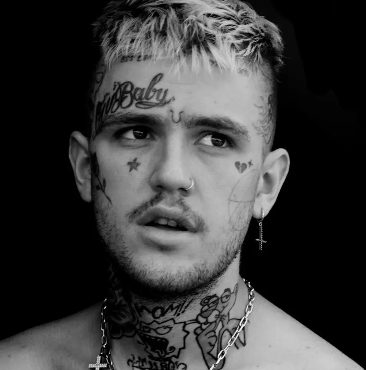 Lil Peep's face tattoos