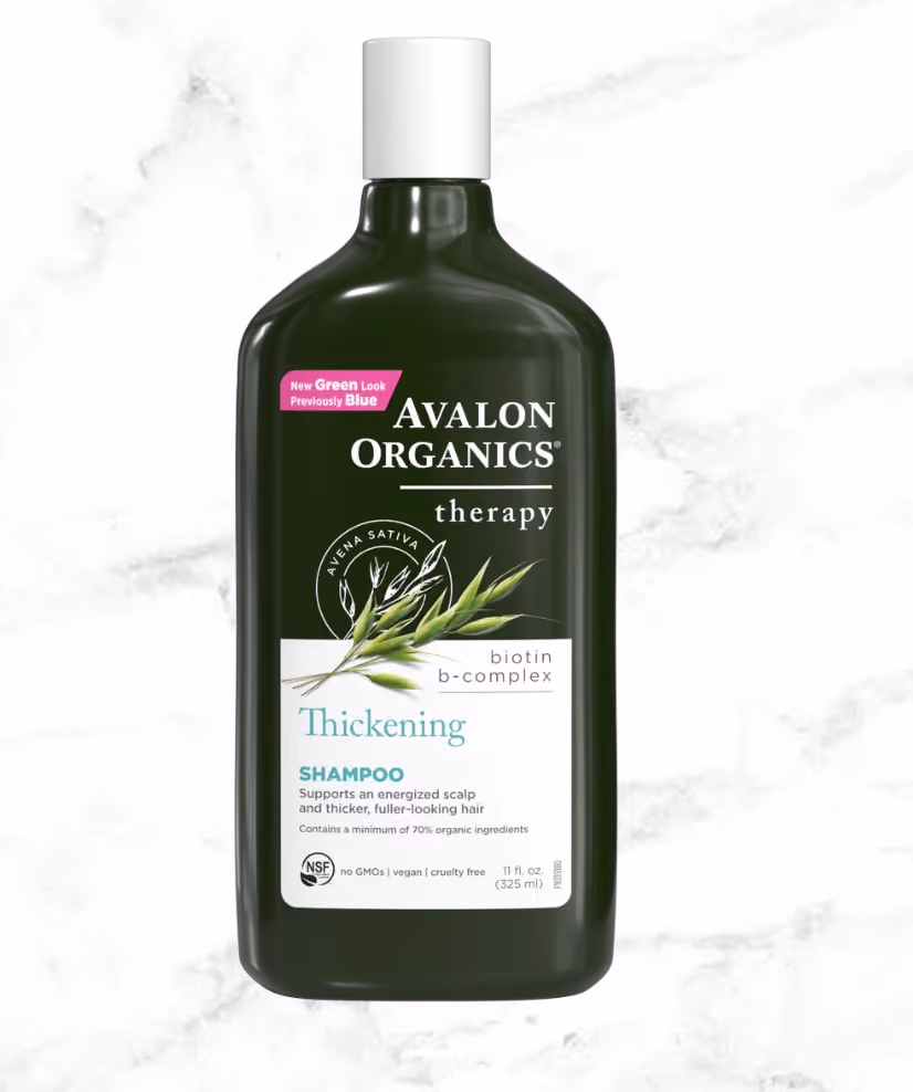 Avalon organics thickening shampoo made with clean ingredients