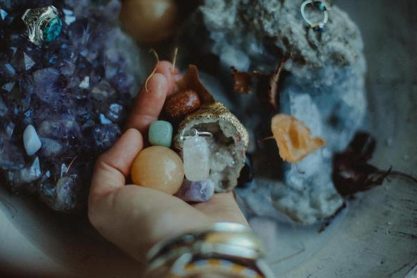 crystals in someone's hand