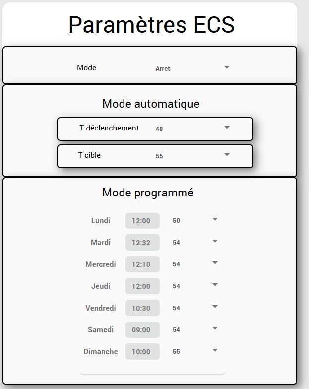 Programmation ECS dans le module PAC ModBus