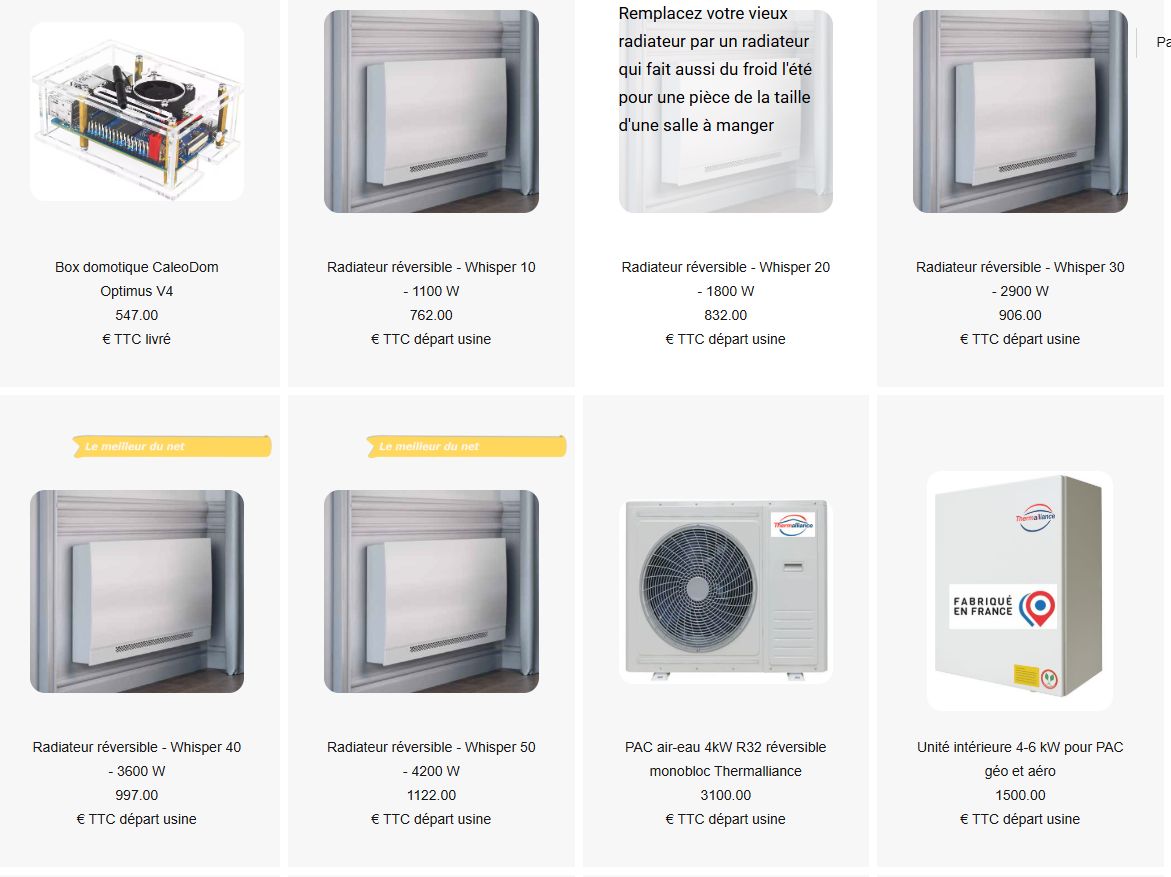 Catalogue de prix pour pompe à chaleur pour appartement