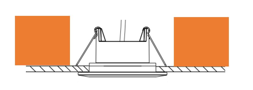 Réservation pour spots dans le plafond chauffant rafraîchissant