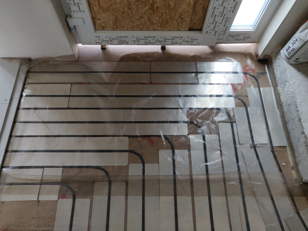 Exemple de Caleosol TMS sur dalle béton non isolé (le pare vapeur est à ce moment obligatoire)