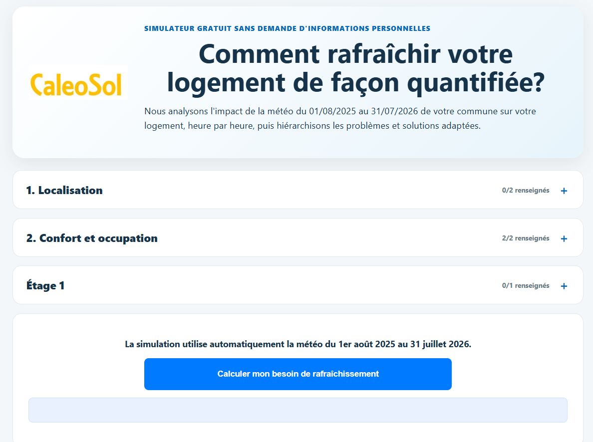 e logiciel gratuit de calcul du rafraîchissement pendant les canicules