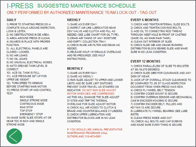 MAINTENANCE & LIFE COUNTER SCREEN 2