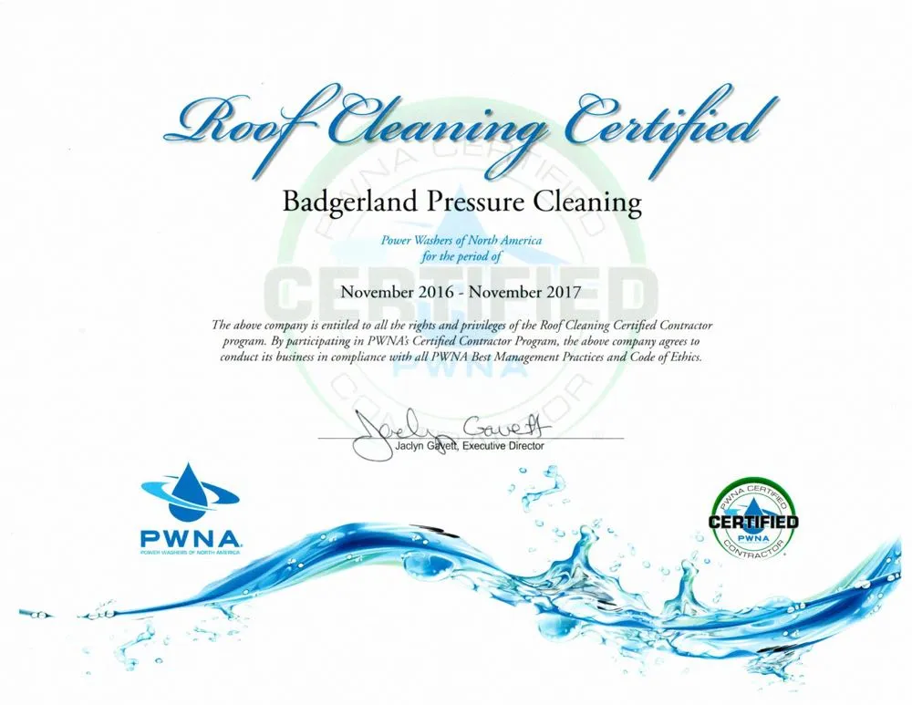 Certified for roof cleaning