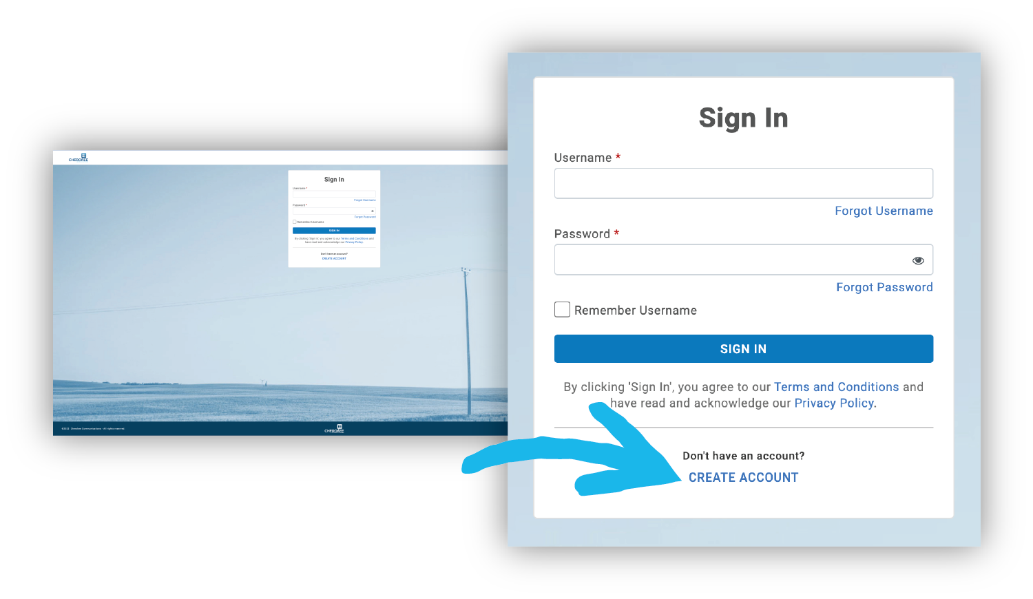 Create Account Screenshot
