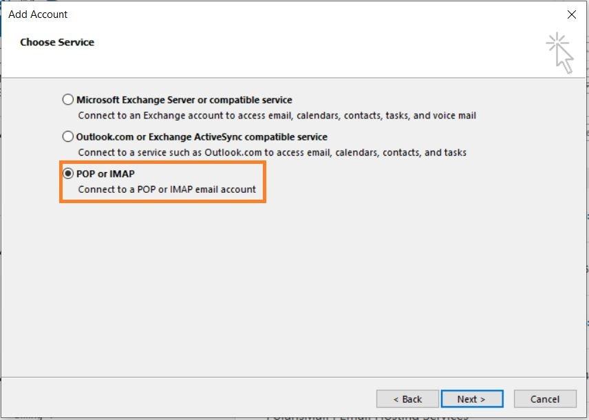 Outlook 2013 POP or IMAP