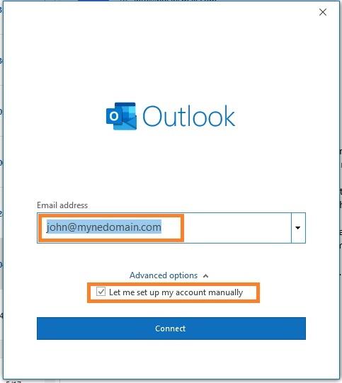 Outlook 365 enter email
