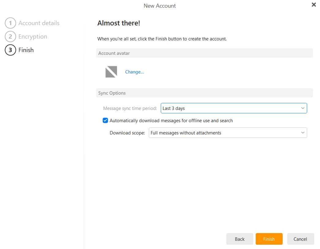 eM Client automatic setup step 4