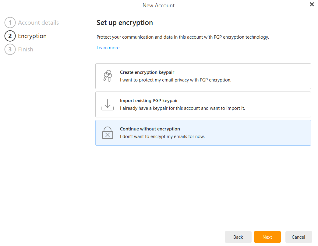 eM Client automatic setup step 3