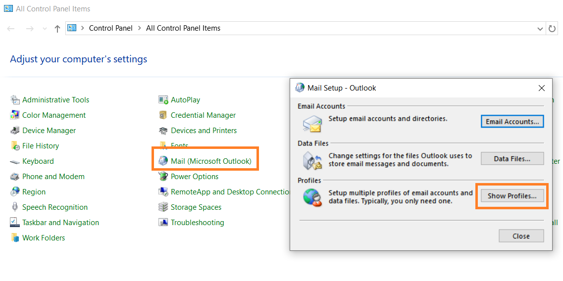 Windows Mail add profile