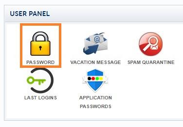 User Panel - mailbox password page