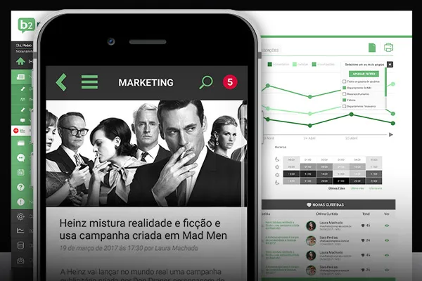 B2 MÍDIA - App e dashboard de rede social corporativa
