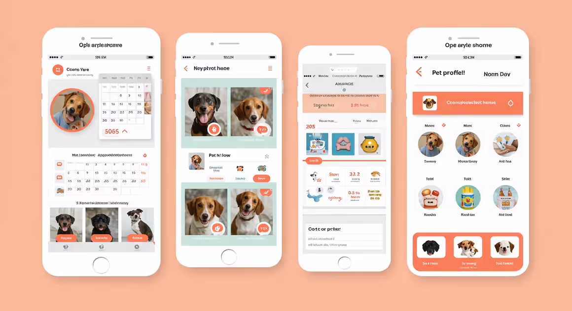 Aplicativo de cuidados com animais na tela do celular