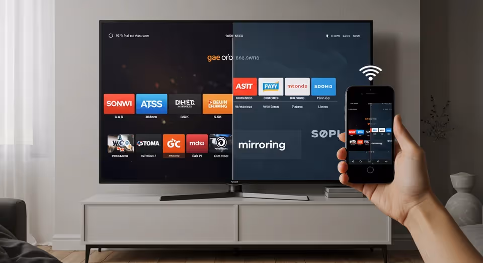 Espelhando celular na TV com aplicativo mirroring