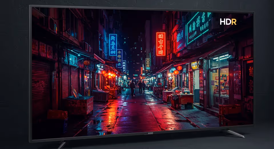 Loja iluminada à noite com HDR