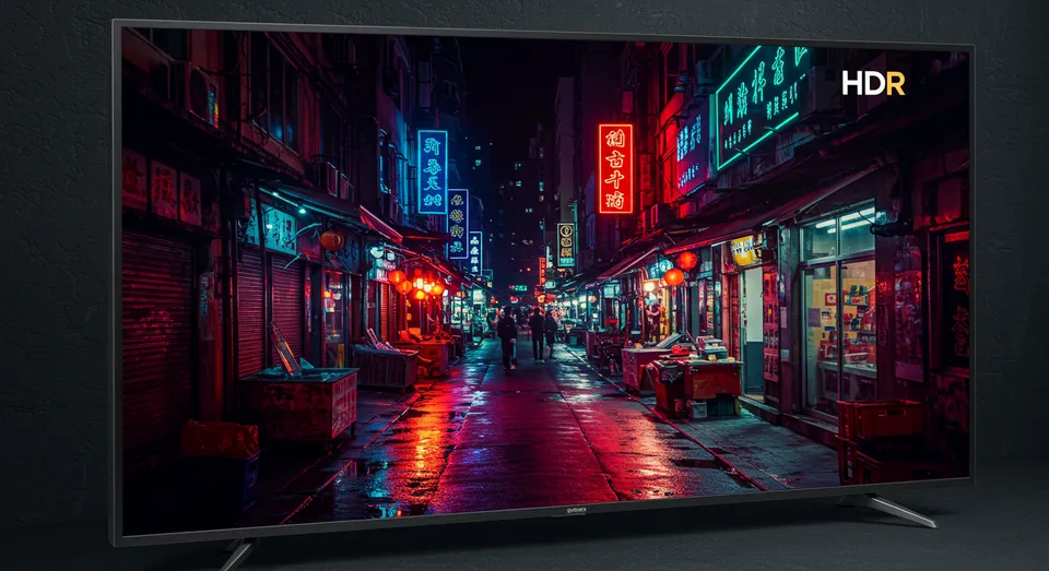 Loja iluminada à noite com HDR