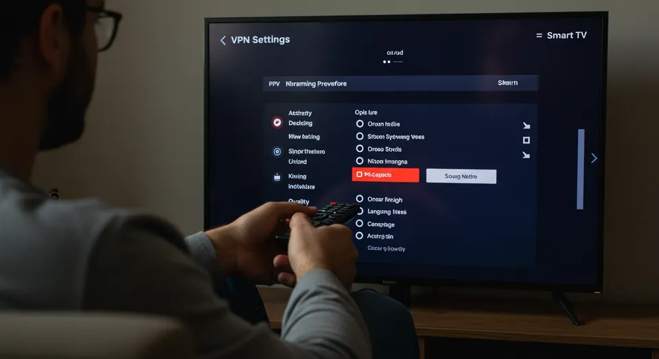 Configurações de VPN em TV inteligente com controle