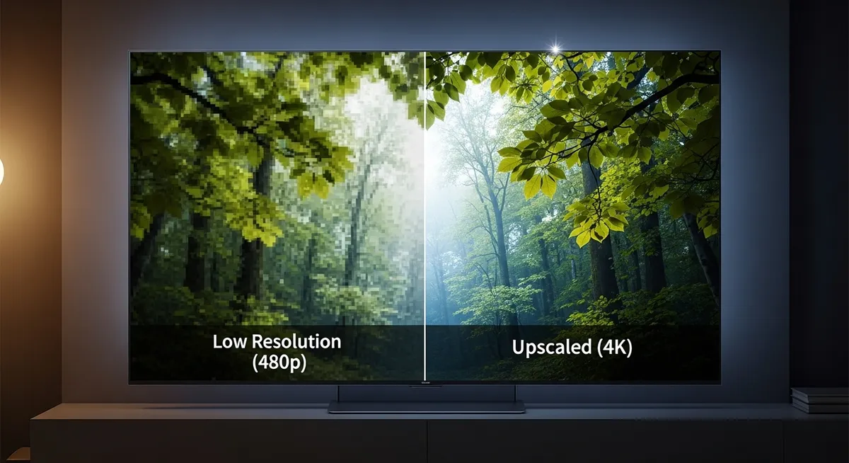 Comparativo de baixa resolução 480p com imagem 4K