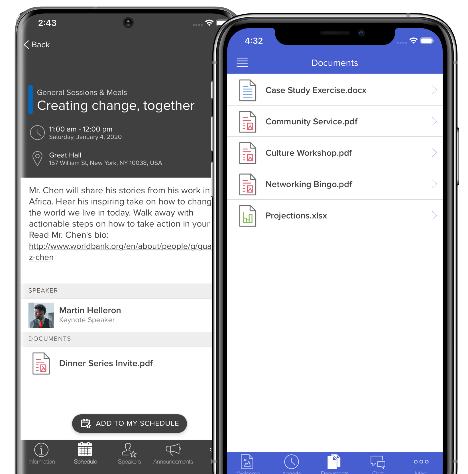 Share documents inside the mobile app for quick access