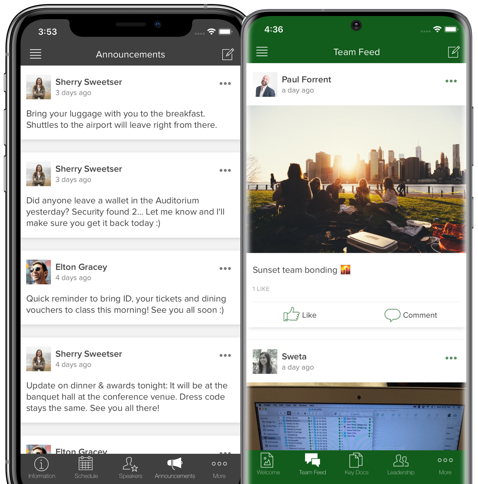 Send unlimited push notifications with announcements to your members