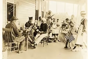Occupational Therapy on the Porch of Walter Reed