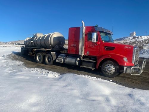 Land View tanker delivering to processing plant
