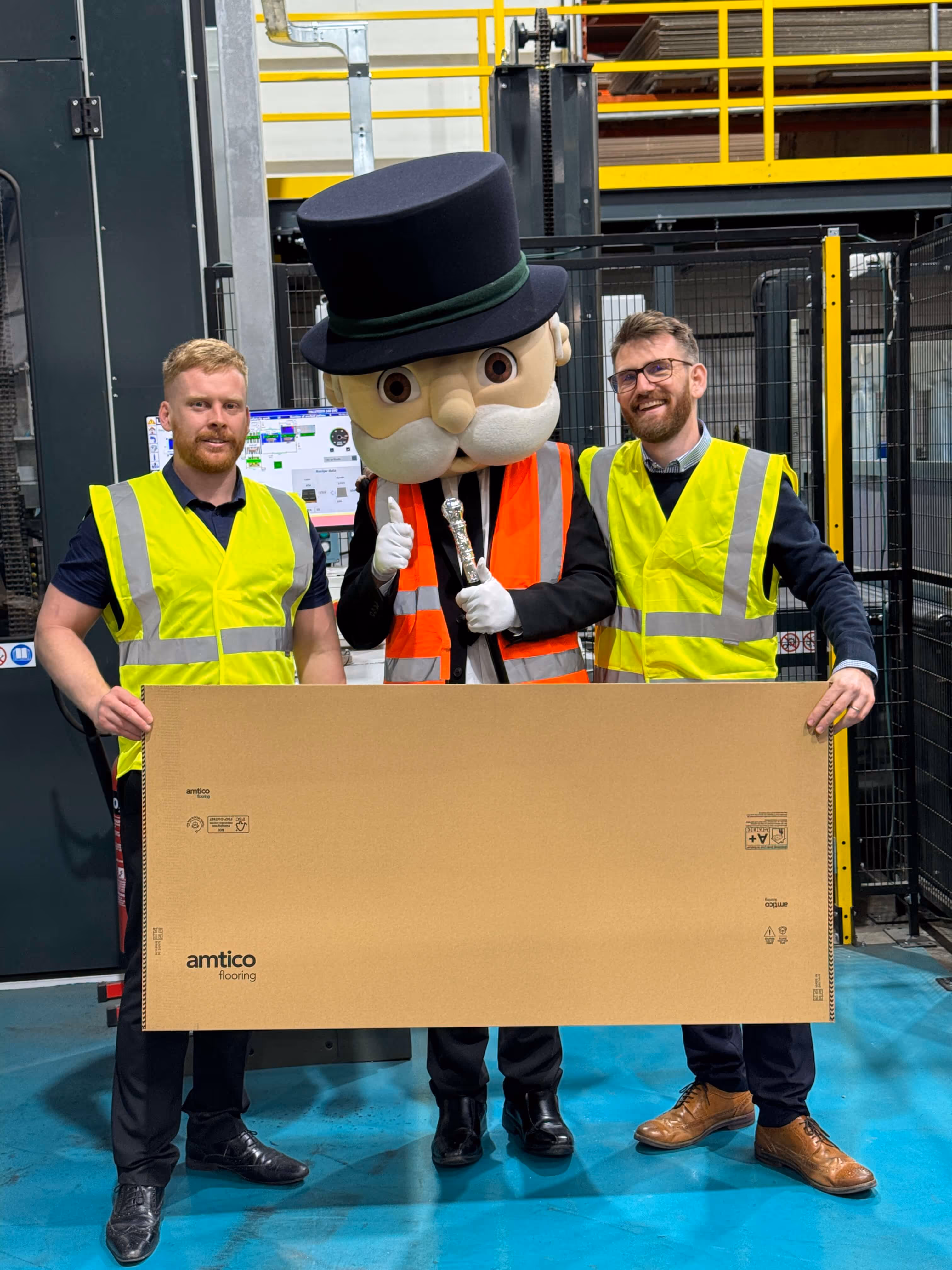 Mr Monopoly working in our factory