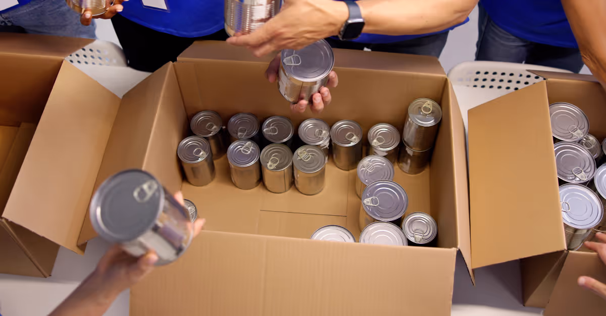 food in a corrugated cardboard box