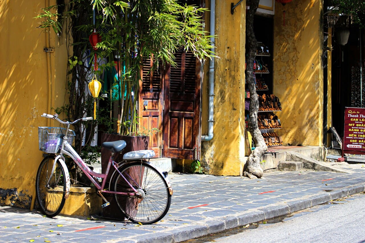 Bicycle on a street in Hoi An Ancient Town, Vietnam