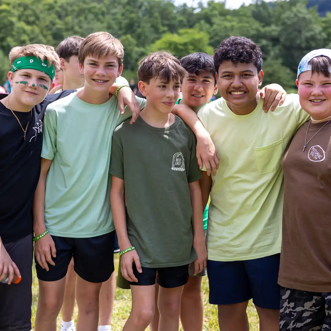 Youth students posing for a photo at Potomac Youth Camp 2026