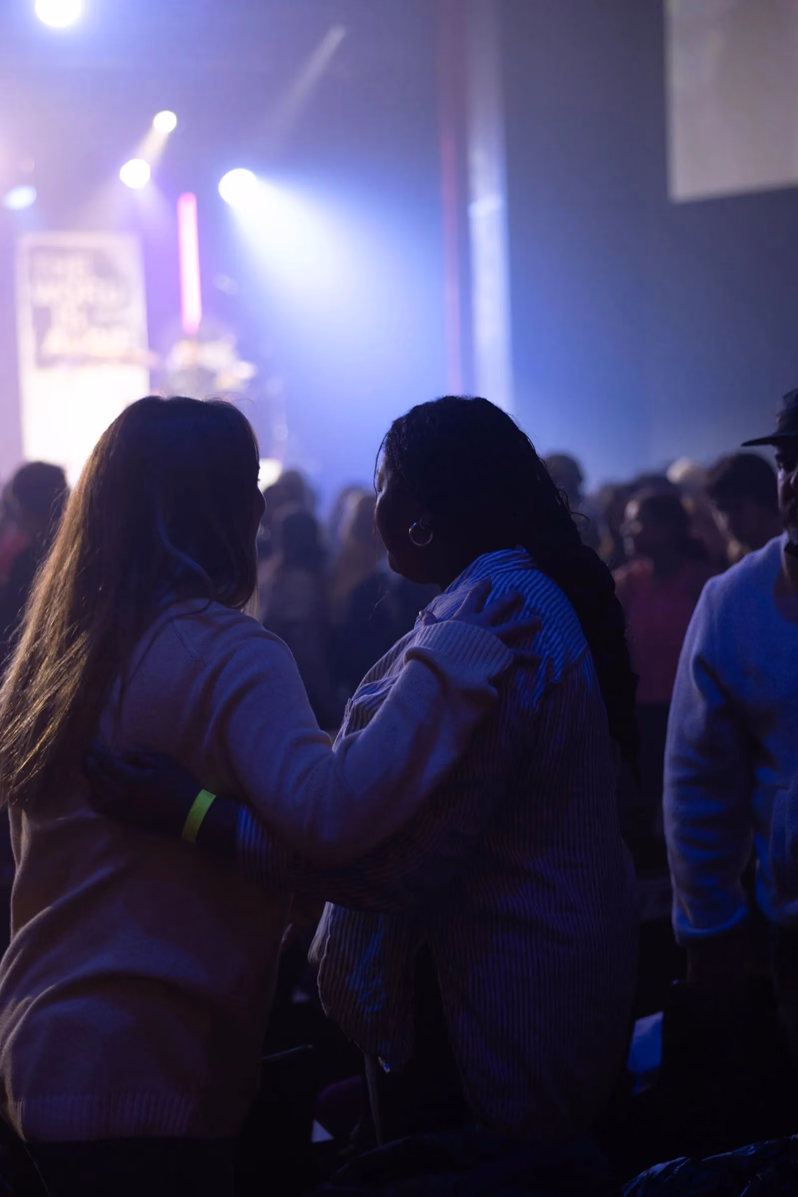 Students encouraging one another during CrossWalk Youth Conference 2025.