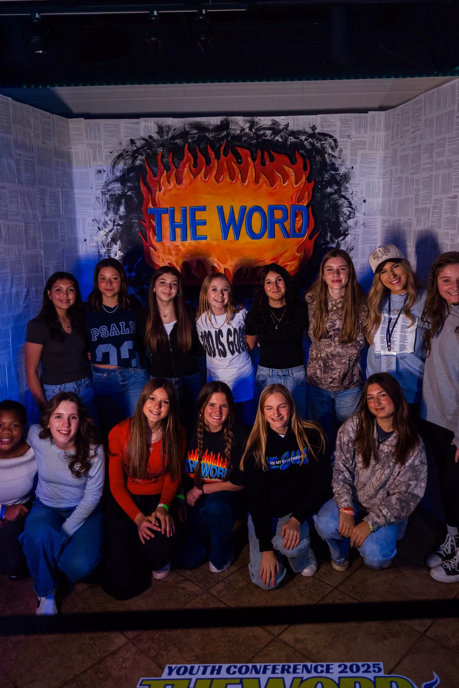 A group of students together at CrossWalk Youth Conference 2025.