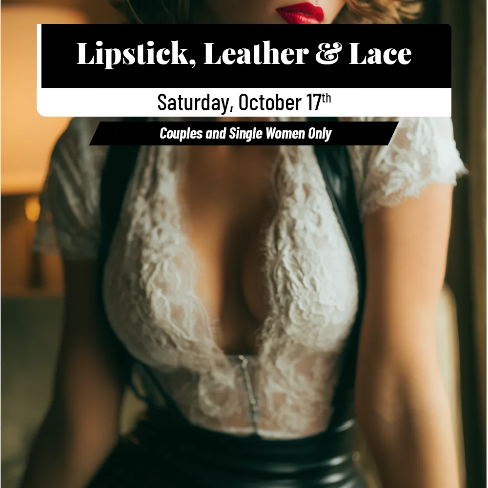 Lipstick, Leather & Lace event flyer