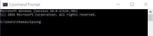 IP config in Command Prompt