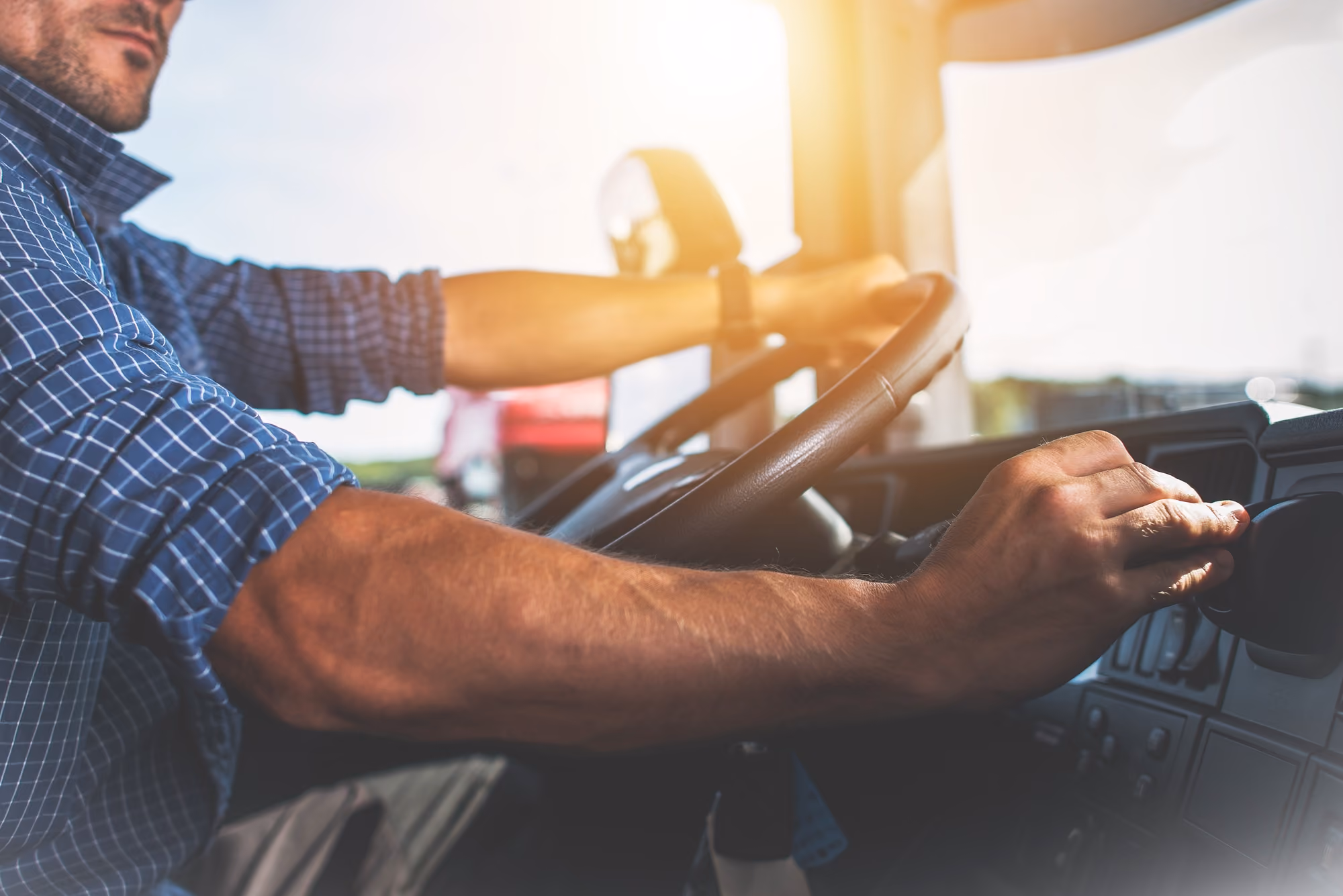 Truck driver on the road