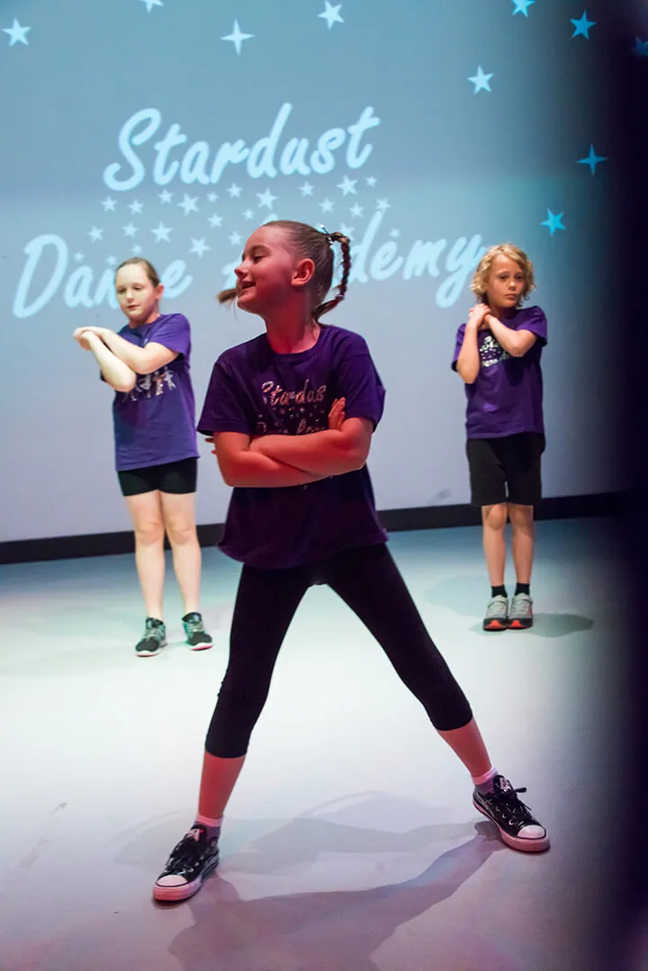 Street dancers posing on stage