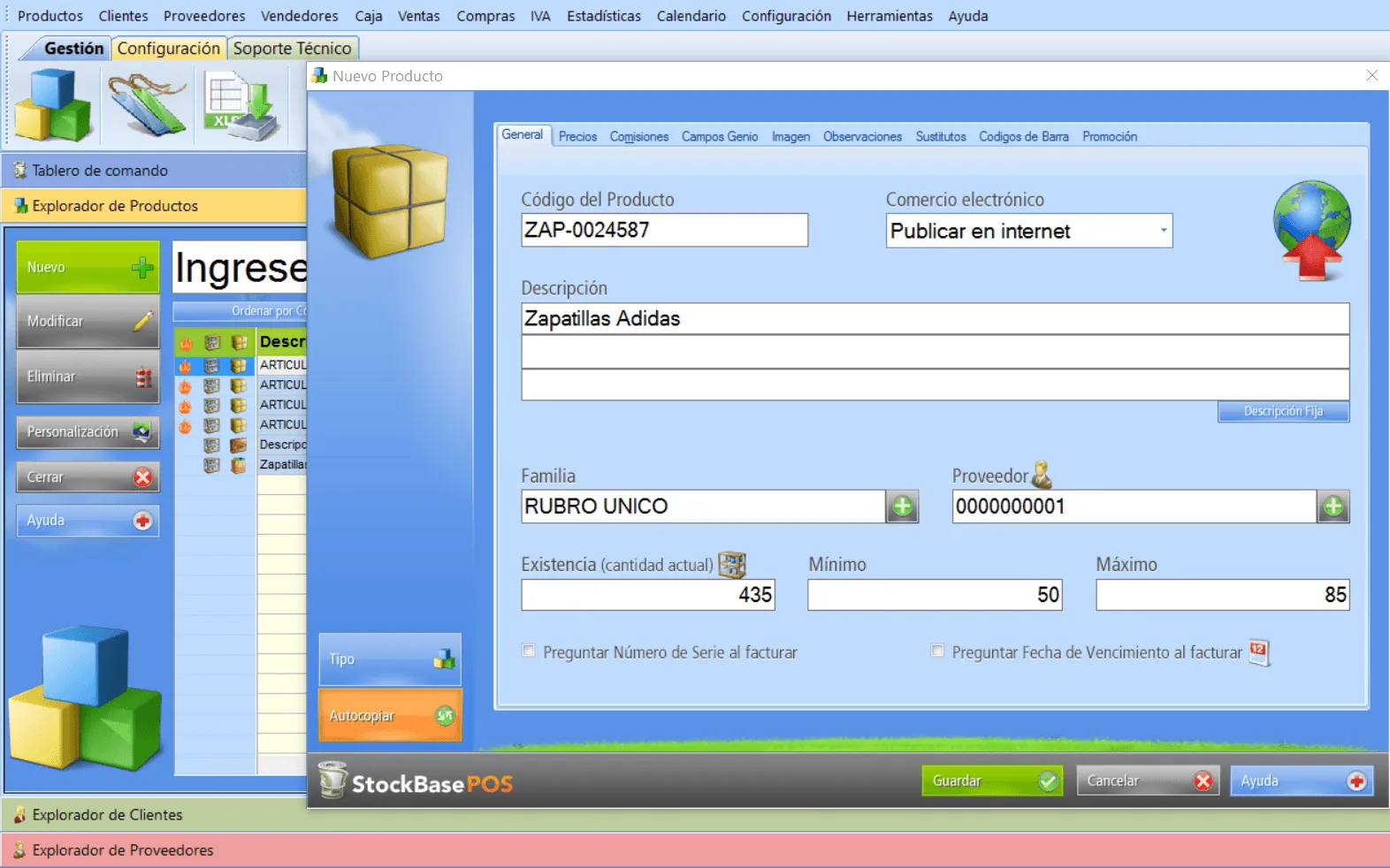 Sistema de Gestión de Productos y Stock