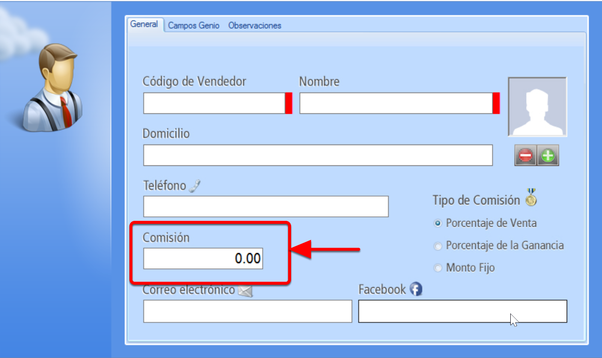 Registro de un Vendedor - Asignación de esquema de comisiones a ese vendedor