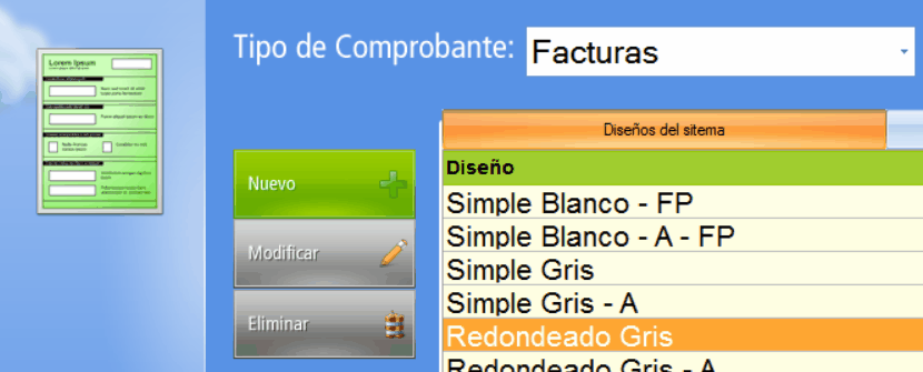 Es posible configurar facturas, presupuestos, notas de crédito, notas de débito y remitos