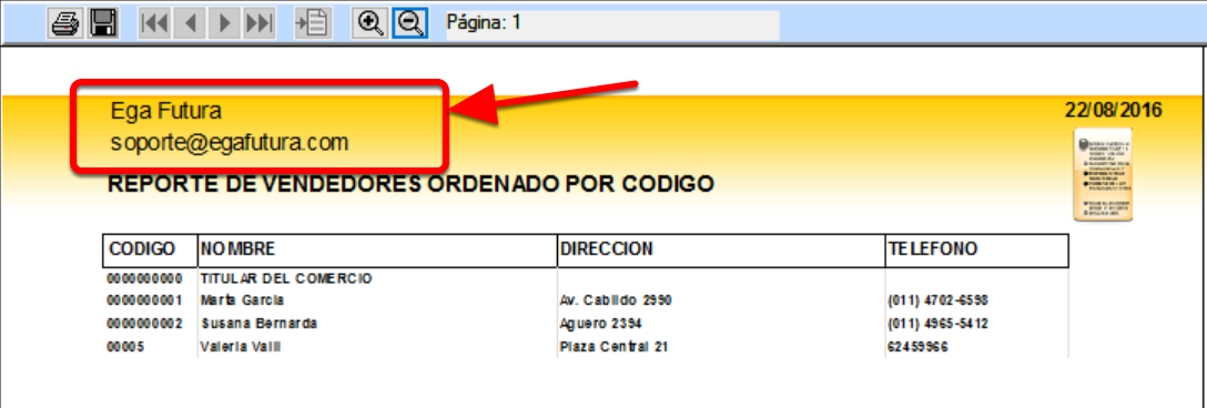 Reporte con encabezado