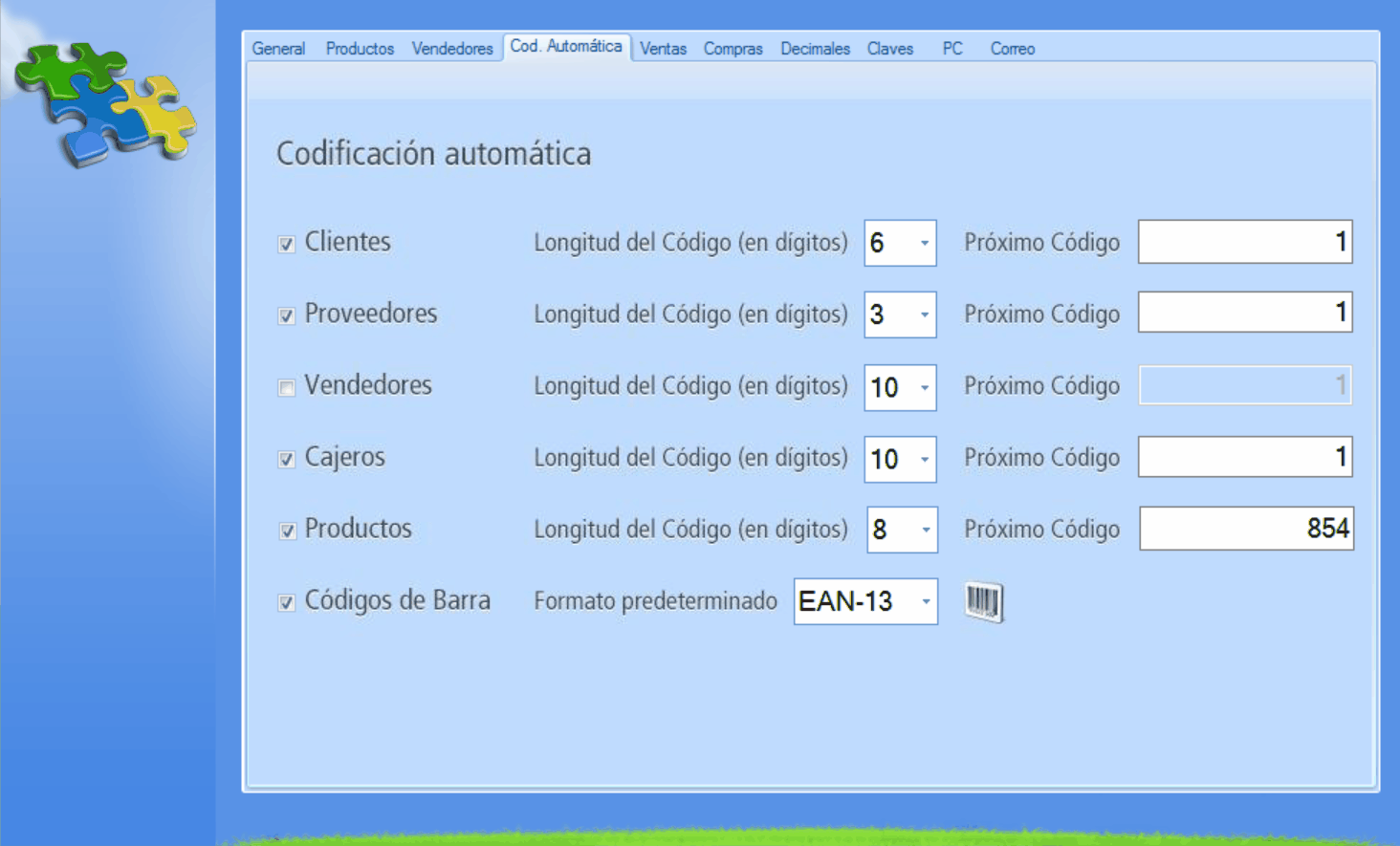 Formato de Códigos de barras