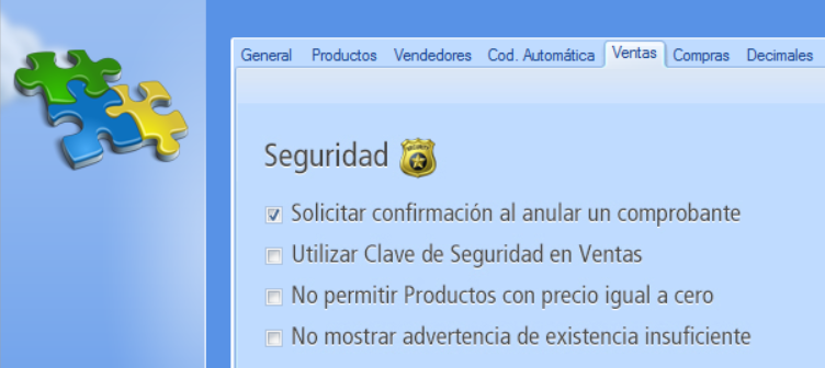 Opciones de Seguridad para el módulo de ventas y facturación