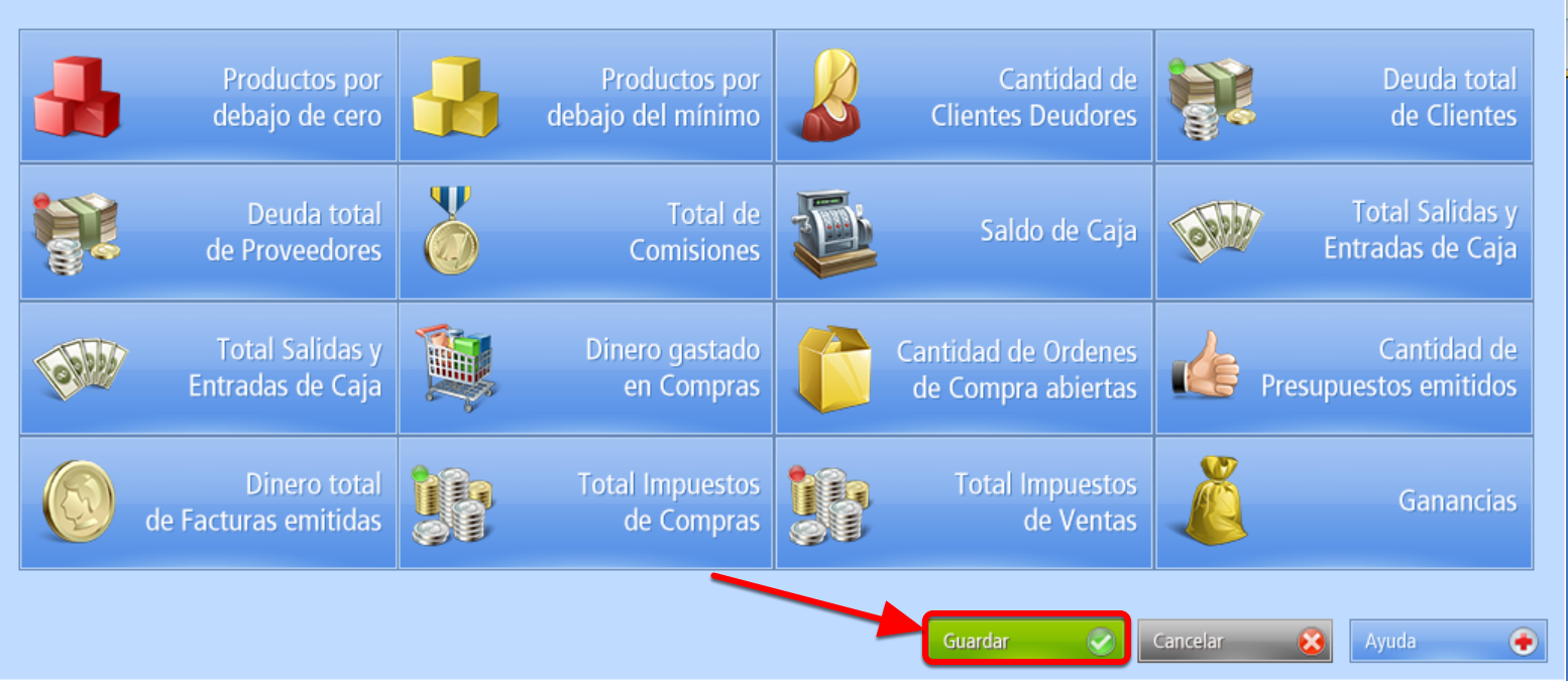 Guardar tablero de comando