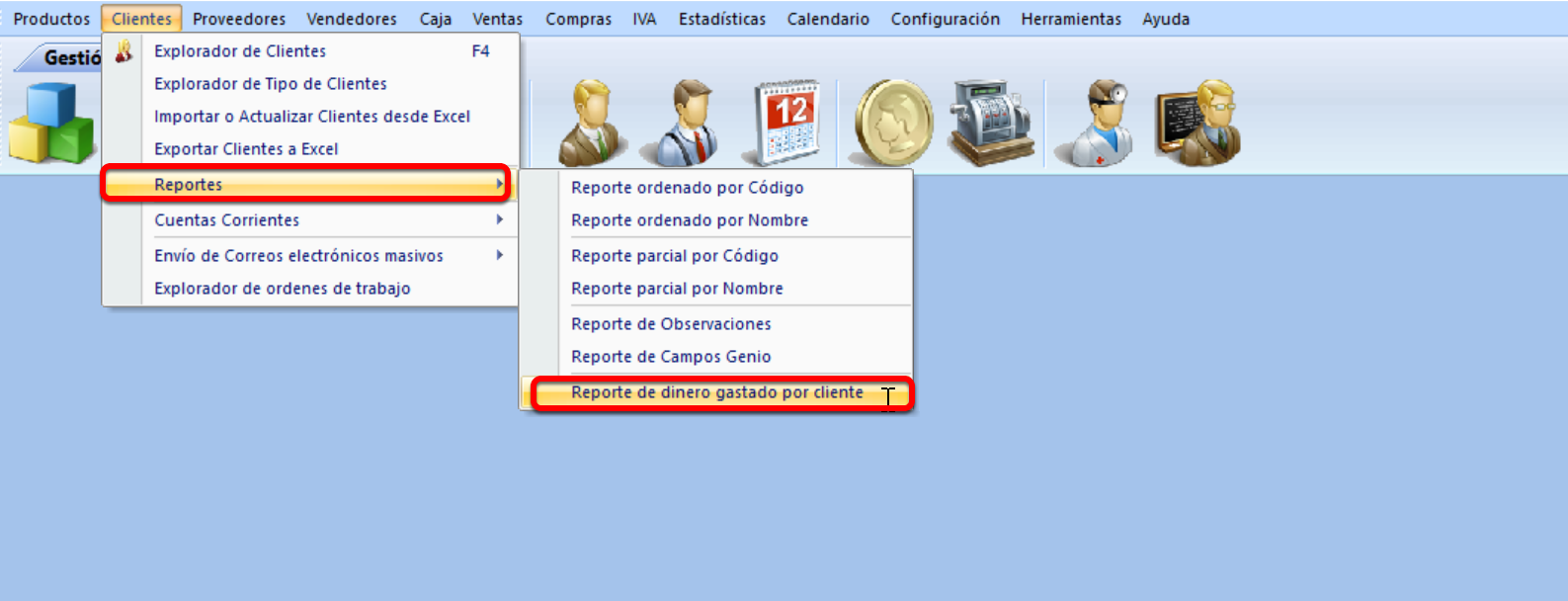 Reporte dinero gastado por clientes